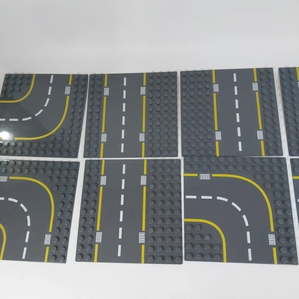 8 Road Building Block Base Plates‎ for Large Blocks